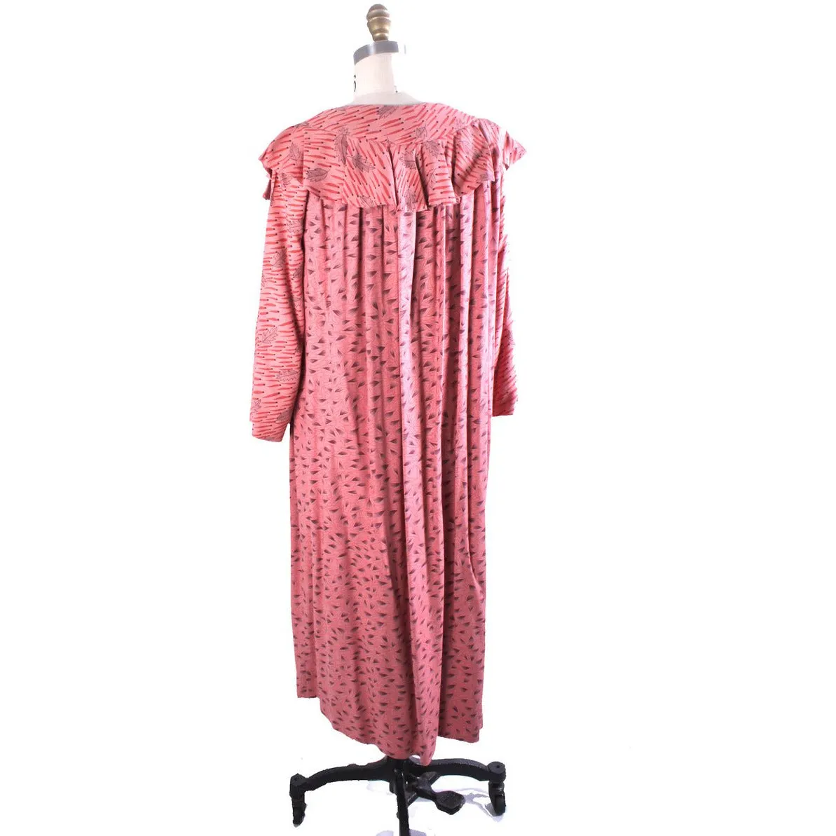 Vintage 1970s Ossie Clark for Radley Pink Rayon Print Maxi Dress RARE12/M