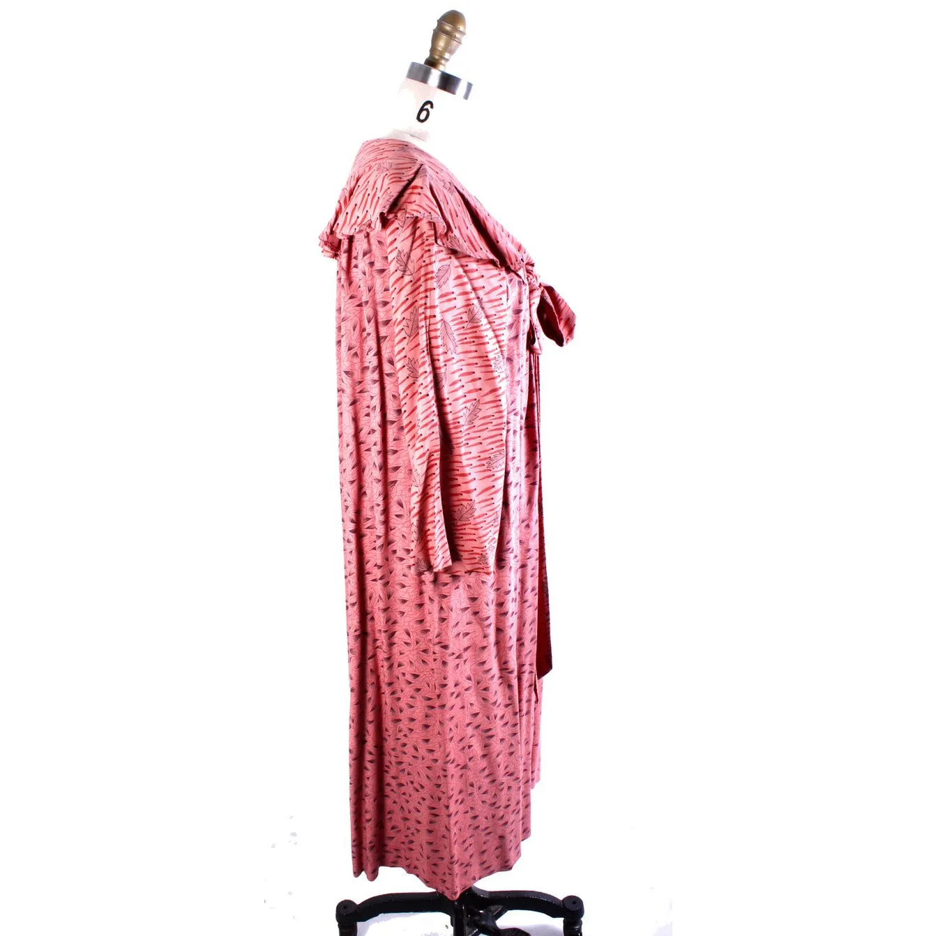 Vintage 1970s Ossie Clark for Radley Pink Rayon Print Maxi Dress RARE12/M