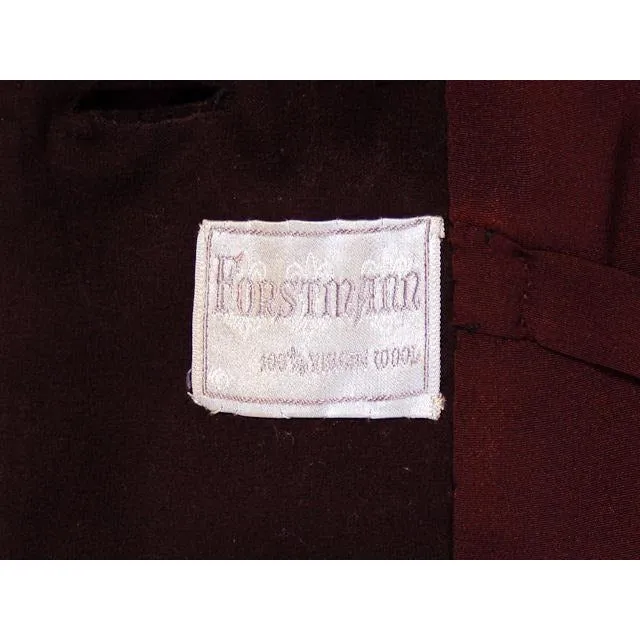 Vintage Brown Wool Ladies Dress Suit 1940s Worths 44-30-46