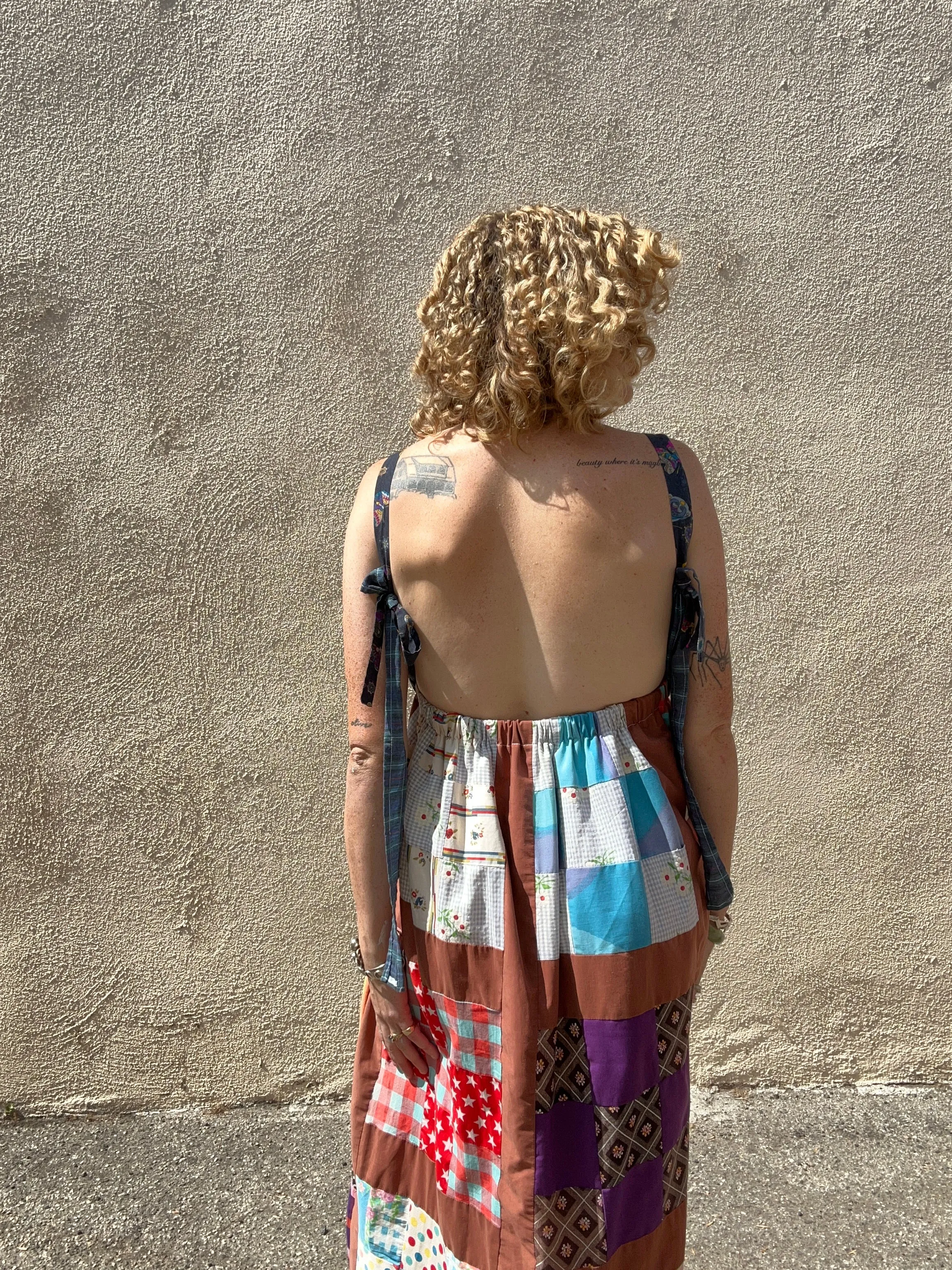 Vintage Handmade Patchwork Maxi Dress