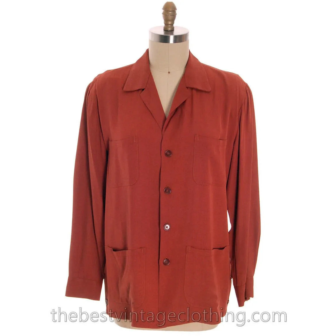 Vintage Mens 1940s Rare Bowling Jacket Rayon Bowling Pins L Nortex Sportswear M