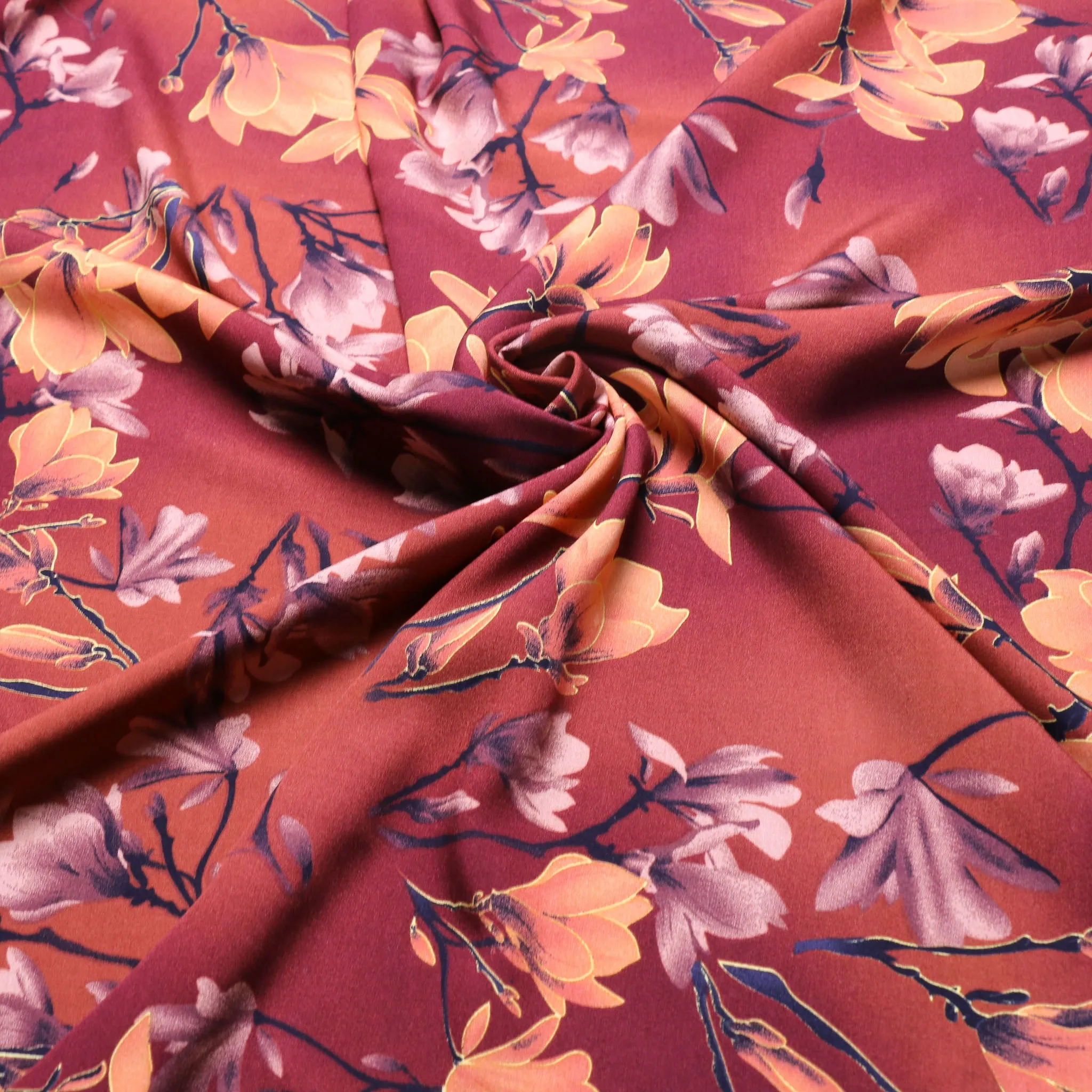 Viscose Lawn Fabric - Burnt orange