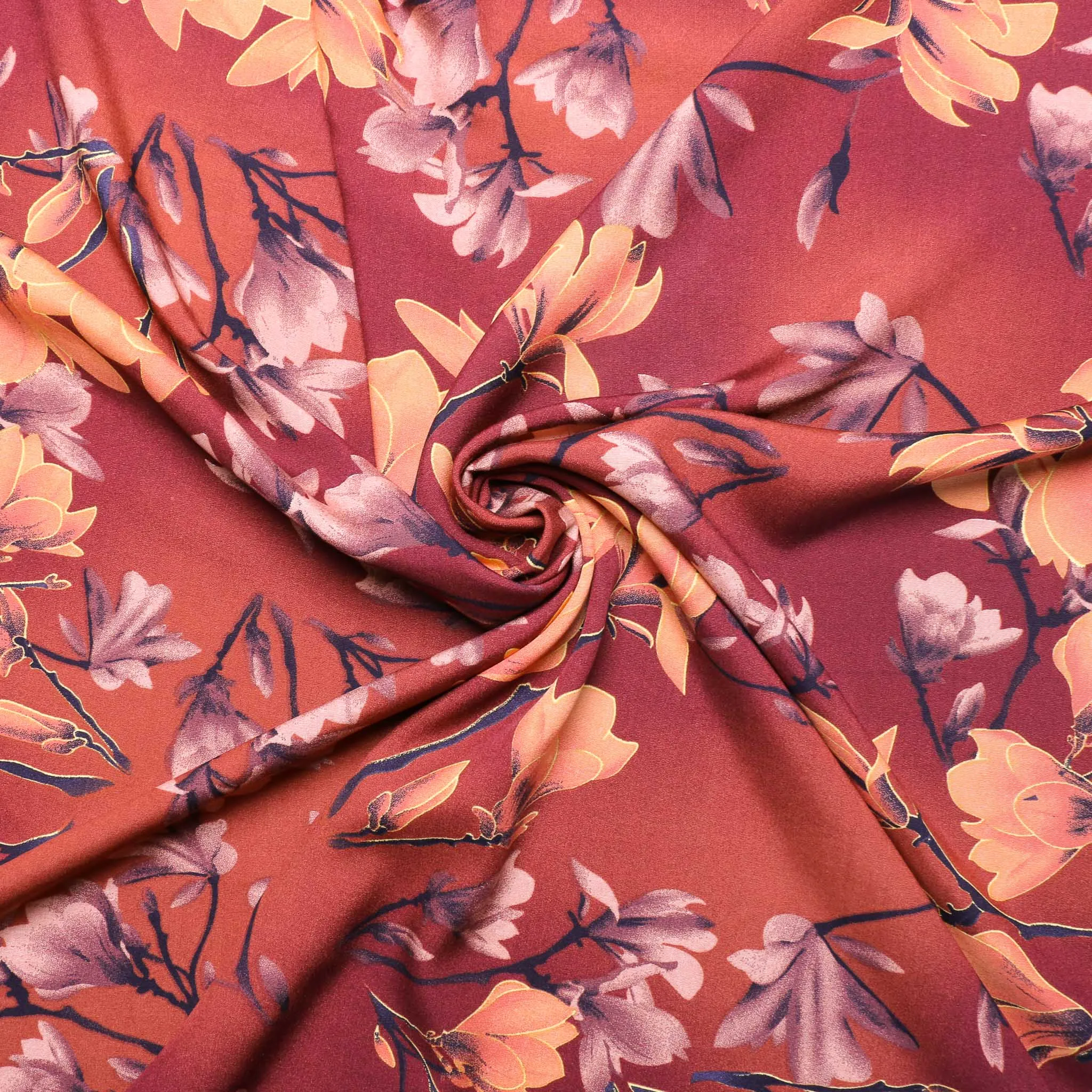 Viscose Lawn Fabric - Burnt orange
