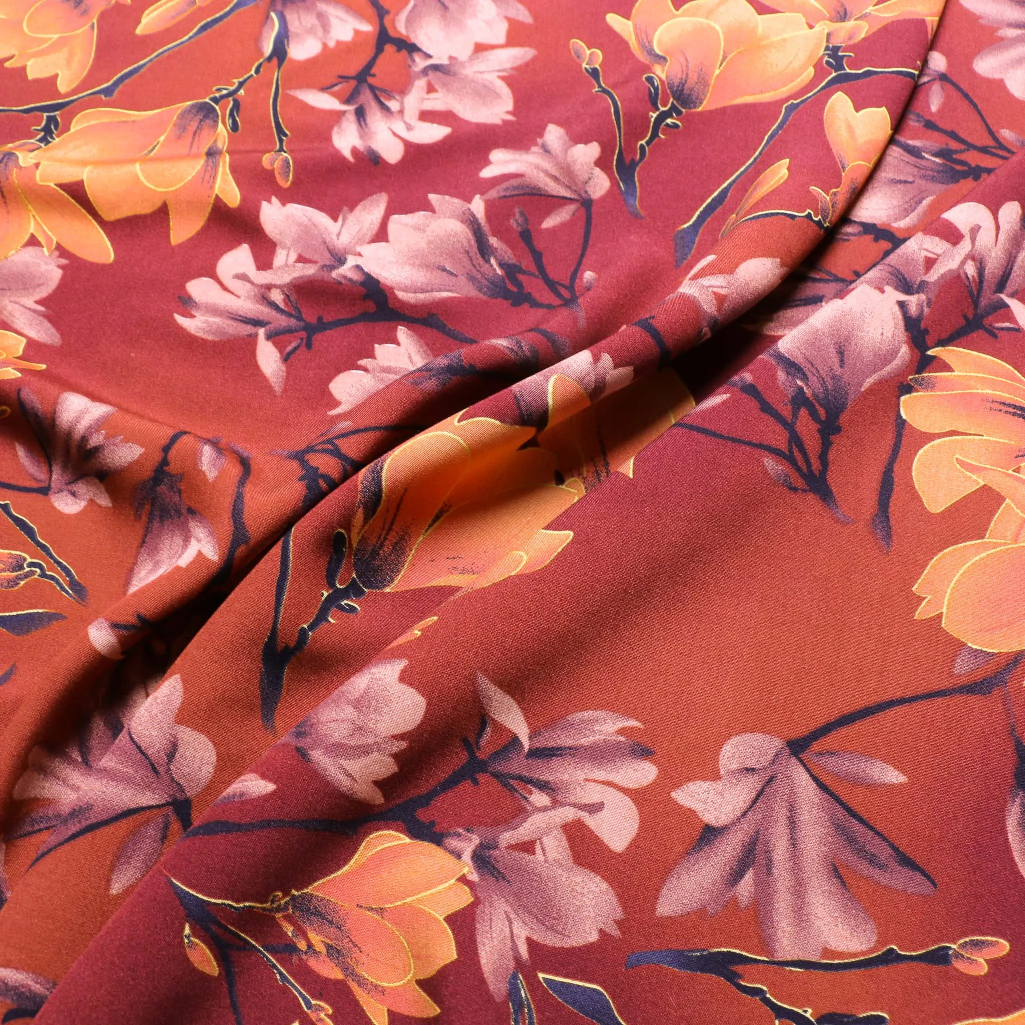 Viscose Lawn Fabric - Burnt orange
