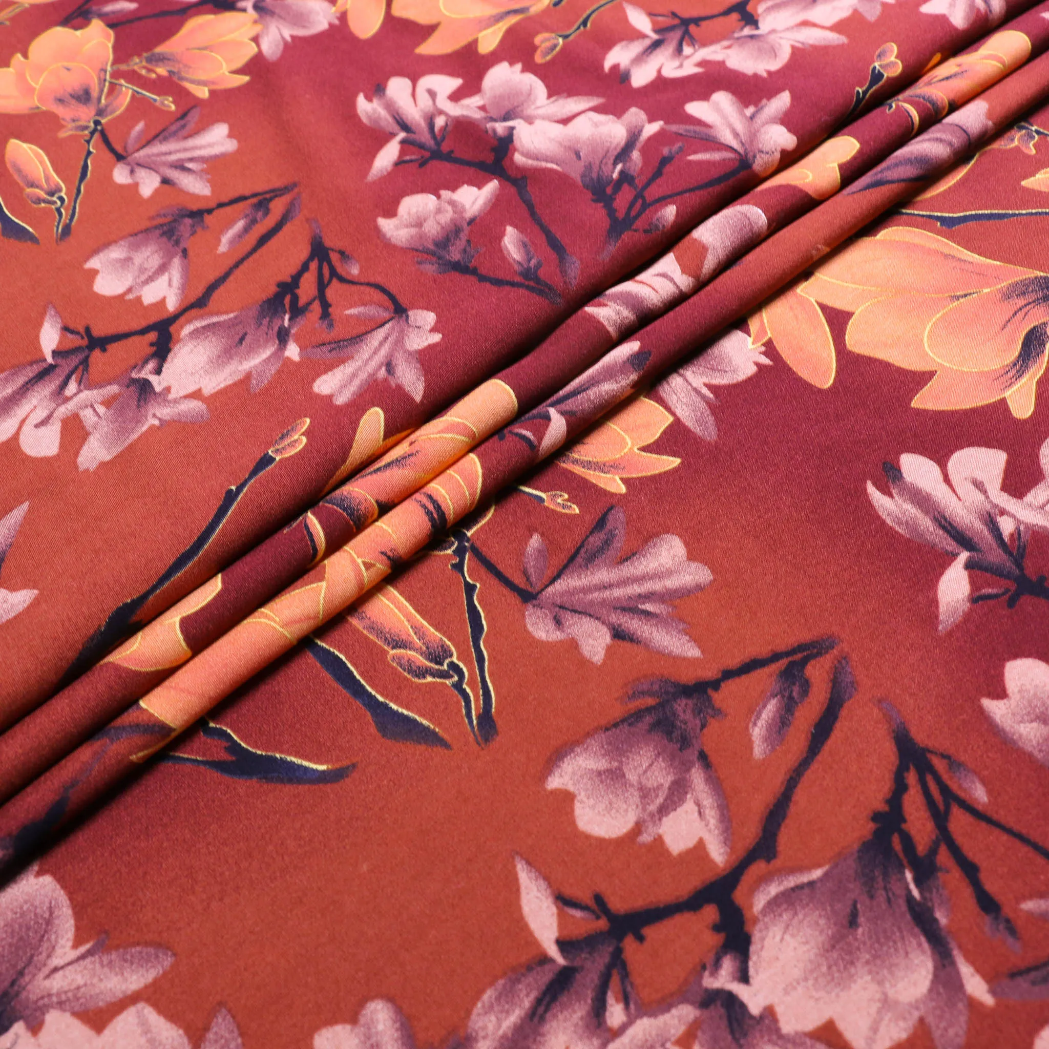 Viscose Lawn Fabric - Burnt orange