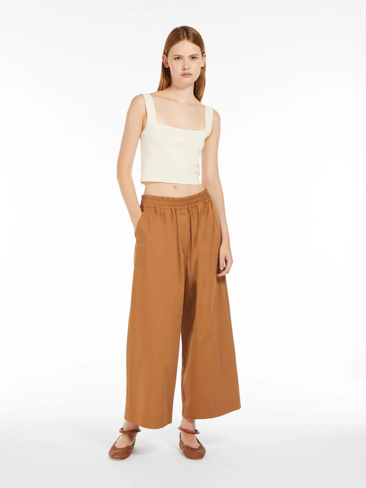 Weekend Maxmara - Placido Cotton Sateen Trousers - Terra Cotta
