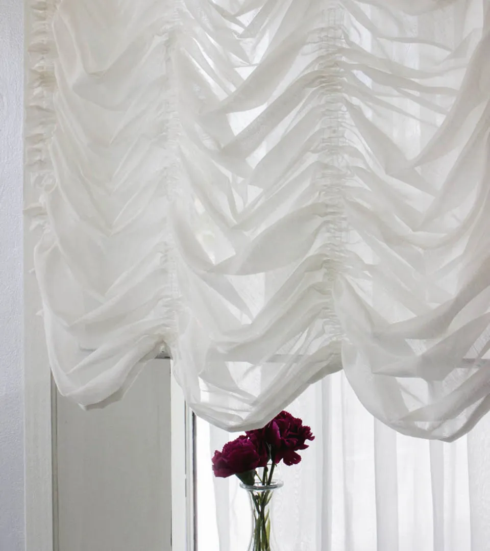 White Voile Austrian Sheer Shades