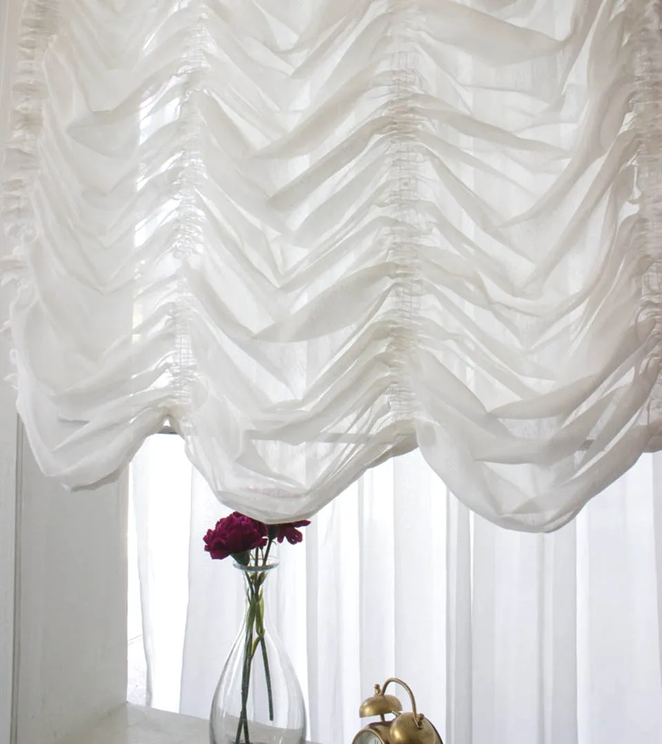 White Voile Austrian Sheer Shades