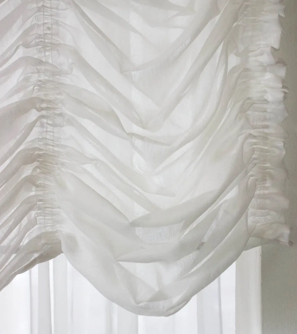 White Voile Austrian Sheer Shades