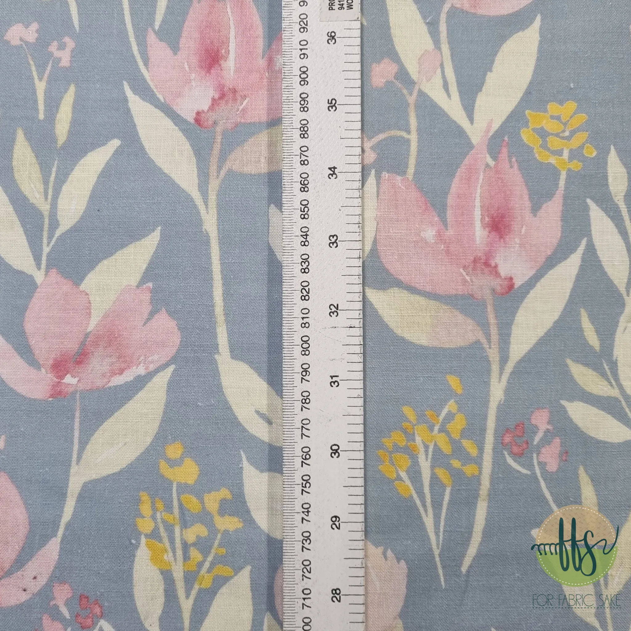 Wild Flowers Teal-100% Linen