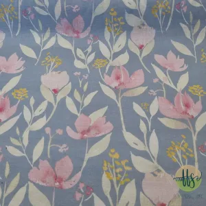 Wild Flowers Teal-100% Linen