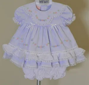 Will'beth Girls Lavender Heirloom Lace 2 piece Dress Preemie Newborn 3 6 9 Months