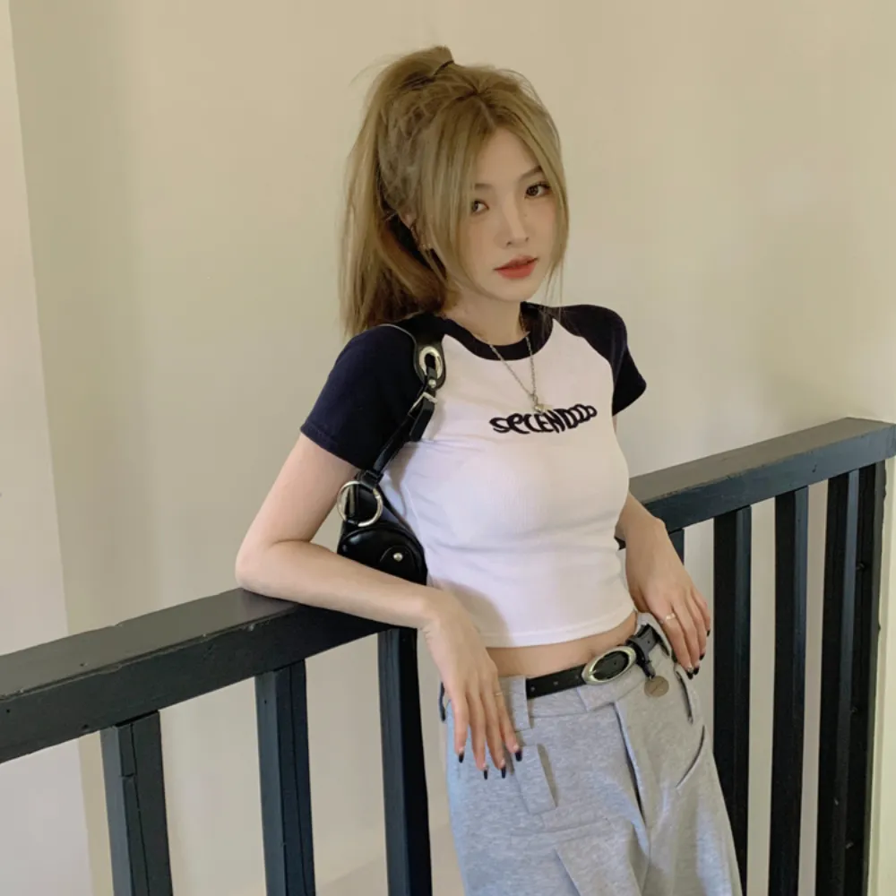 Women's American Raglan Patchwork T-Shirt