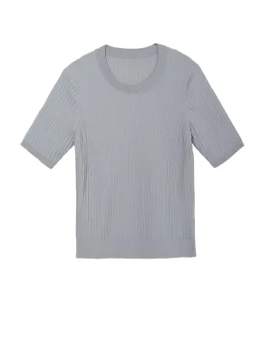Women's Basic Plain Round Neck Short Sleeve Knit Cotton Summer Tops