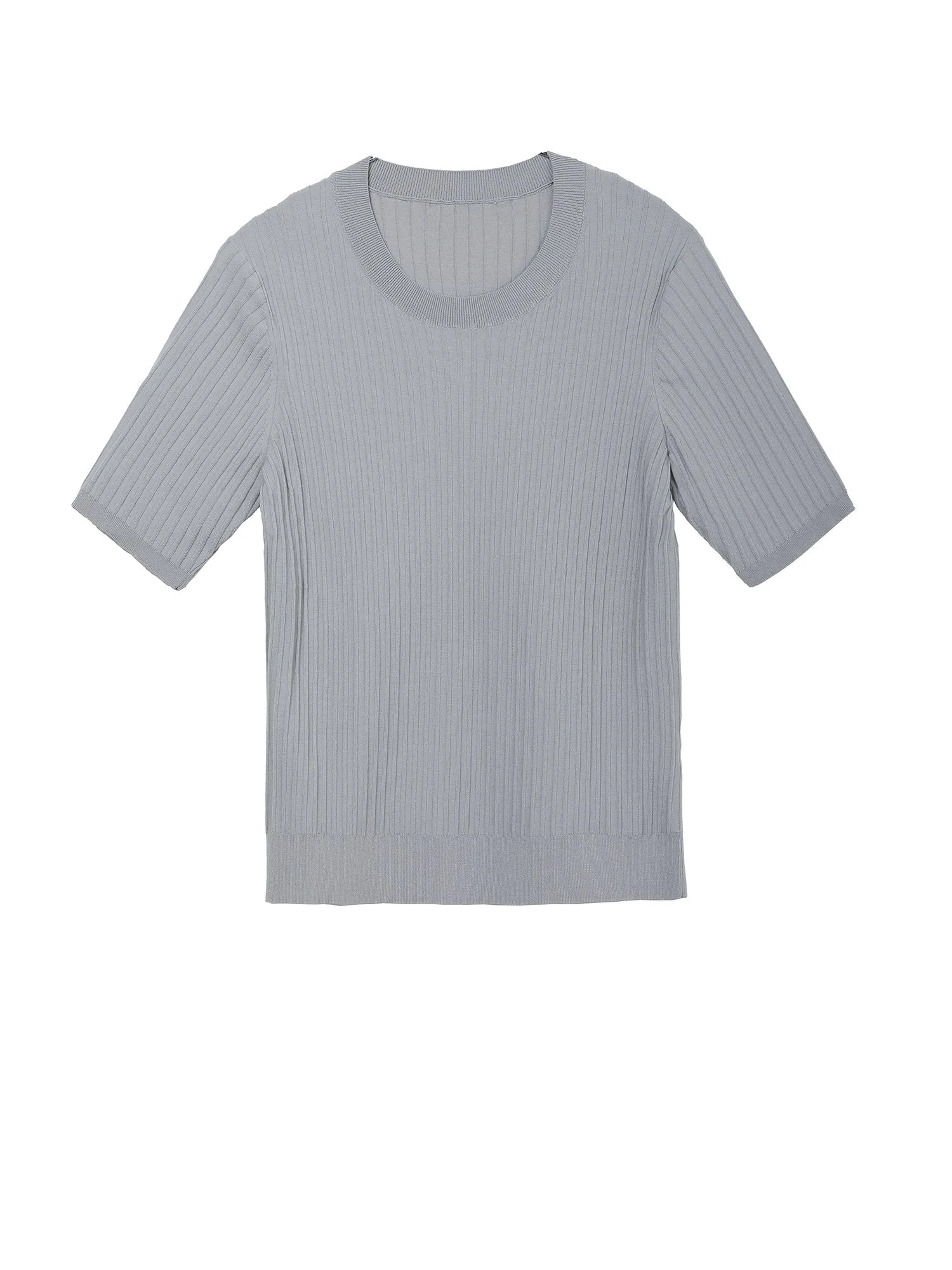 Women's Basic Plain Round Neck Short Sleeve Knit Cotton Summer Tops