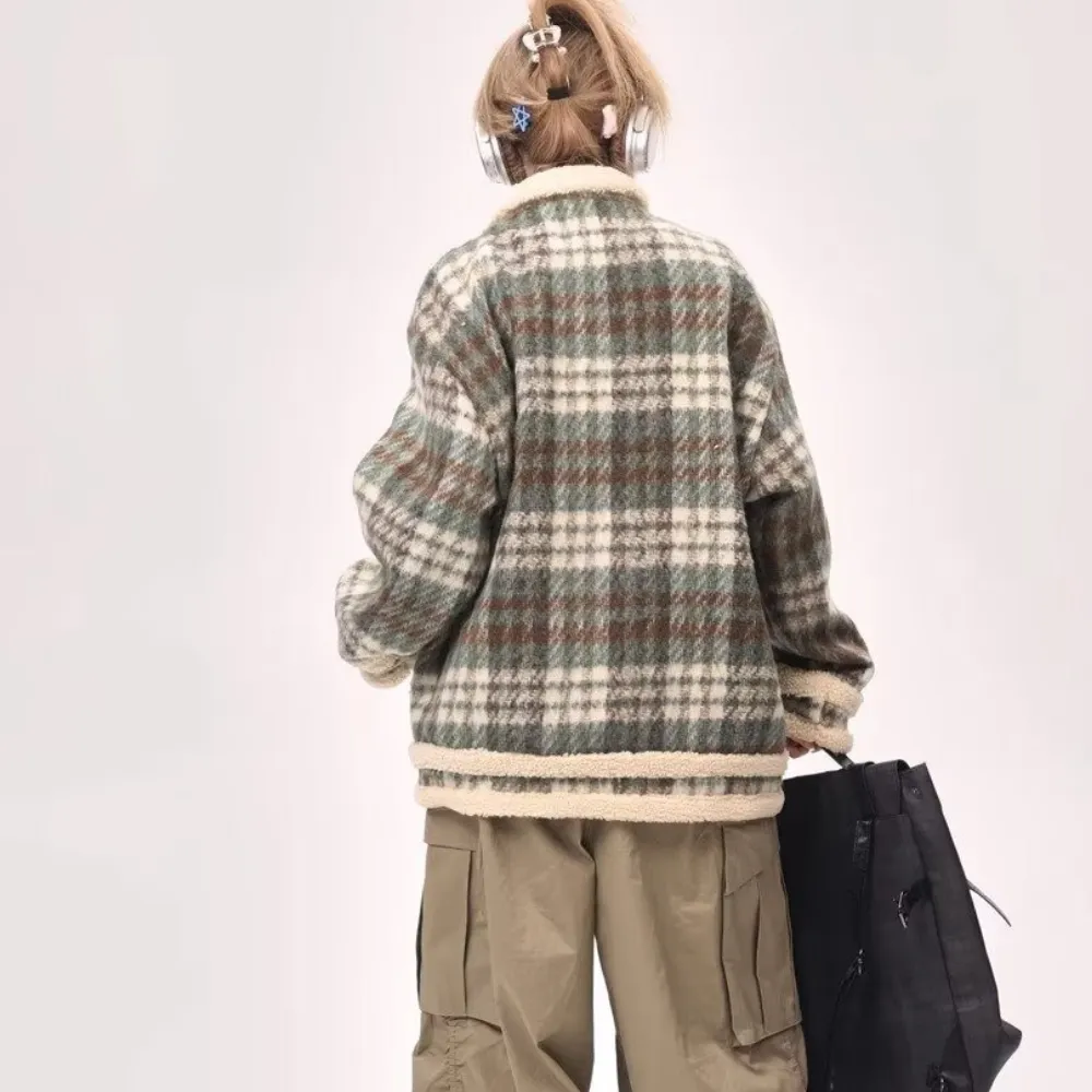 Women's Patchwork Lamb Wool Coat