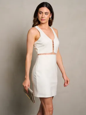 WOMEN'S SLEEVELESS CUT OUT DETAILED BODYCON MINI DRESS