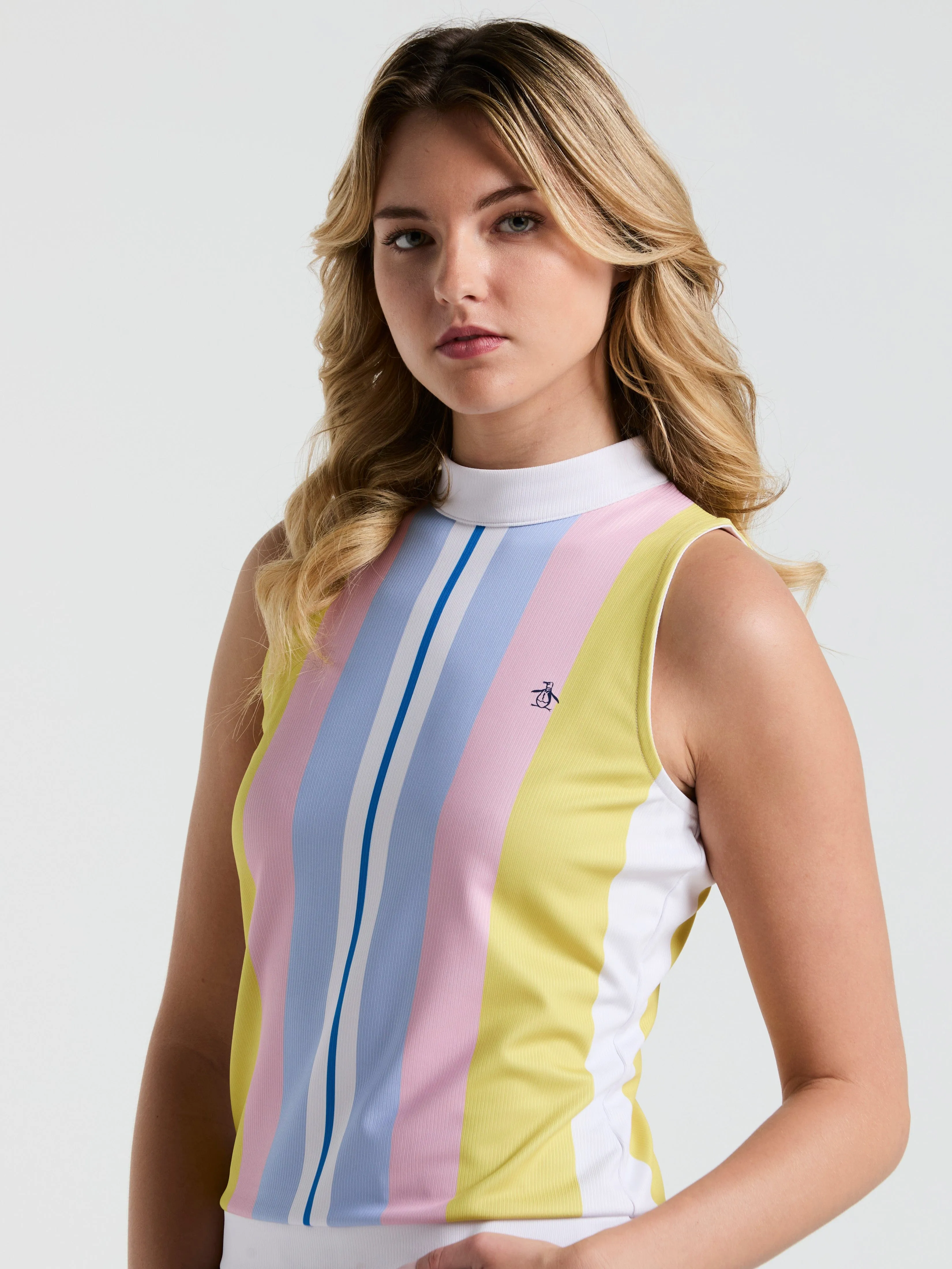 Women's Tennis Striped Ribbed Tank Top