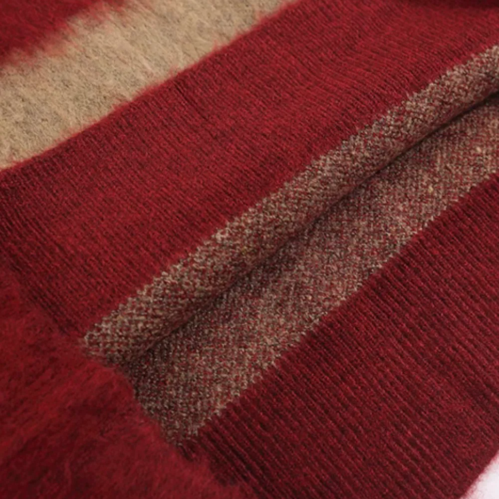 Women's Vintage Striped Mink Sweater